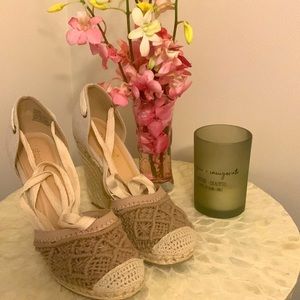 Espadrilles for your Summer look! Very comfy & ties up the leg for a cute look.